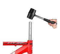 Lagomloot Martillo de goma, herramienta de instalación de soporte inferior de auriculares de bicicleta, núcleo de acero con cabeza de goma para mantenimiento y reparación