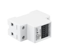 Lagomloot Medidor de energía eléctrico monofásico, CA 220 V 60 A, contador digital de vatios-hora KWH con pantalla LCD, carcasa de plástico ignífugo para uso industrial doméstico