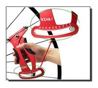Lagomloot Medidor de tensión para radios de bicicleta, herramienta de corrección de llantas de aleación de aluminio 7075 para radios redondos y planos, color rojo