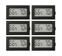 Lagomloot Paquete de 6 mini higrómetro digital termómetro, medidor de humedad de temperatura interior con sonda, para el hogar, oficina, invernadero, tarros humidificadores