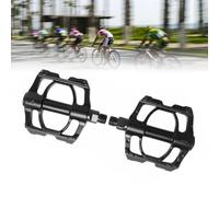 Lagomloot Pedales de bicicleta de aleación de aluminio, 3 rodamientos sellados, plataforma plana antideslizante para ciclismo de montaña, carretera, ciudad, color negro, 95 mm para un ajuste versátil