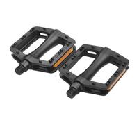 Lagomloot Pedales de bicicleta, plataforma ancha de nailon con rodamientos de bolas y reflector para bicicleta eléctrica MTB, color negro, 11,6 x 9,7 cm