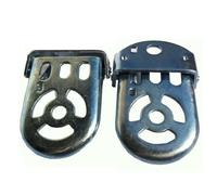 Lagomloot Pedales plegables para bicicleta, reposapiés de metal para asiento trasero, color plateado, 10 x 6,5 cm