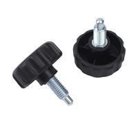 Lagomloot Pomo de bicicleta estática, pasador roscado de metal con mango antideslizante para equipo de fitness, paquete de 2 unidades de 12 x 1.75 pulgadas, color negro