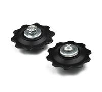 Lagomloot Ruedas de cambio trasero para bicicleta, poleas guía de plástico 10T de 6-7 velocidades, color negro, paquete de 2