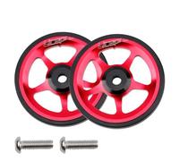 Lagomloot Ruedas fáciles de aleación de aluminio para Brompton, rueda de empuje de rodamiento sellado de 60 mm para modificación de bicicleta plegable, color plateado, paquete de 2