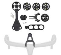 Lagomloot Soporte multifuncional para manillar de bicicleta Garmin para Cateye para Bryton con soporte de luz y adaptador de cámara, kit de plástico negro de 7 piezas