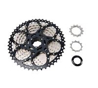 Lagomloot SUNSHINE - Rueda libre de bicicleta de 10 velocidades, casete de acero de alta resistencia 46T con descarga de barro, piñón plateado de nicromo para bicicleta