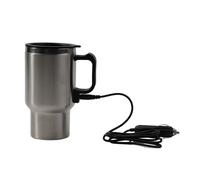 Lagomloot Taza de viaje con calefacción de 12 V, taza de café de acero inoxidable de 500 ml con aislamiento al vacío, hervidor eléctrico portátil para viajes por carretera