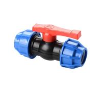 Lagomloot Válvula de grifo de tope, válvula de bola de polietileno de 20 mm/25 mm/32 mm para montaje de extremo de tubería de agua, compatible con sistemas de riego PPR de PVC