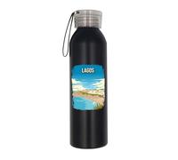 Lagos Portugal Coast Travel Destination - Botella de agua aislada, botella de agua de acero inoxidable