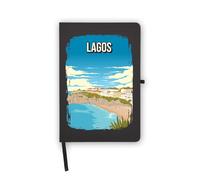 Lagos Portugal Coast Travel Destination - Cuaderno con páginas en blanco, cubierta de piel sintética, planificador, diario, cuaderno de trabajo