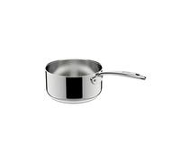 Lagostina Accademia Lagofusion Cacerola de Acero Inoxidable 18/10 con Asa Larga Ø 18 cm, Olla Inducción, Gas y Horno, Exterior Pulido e Interior Satinado, Asas Remachadas, Base de 5 Capas