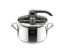 Lagostina Diva - Olla a presión de 5 litros de acero inoxidable, cesta incluida, con fondo Lagofusion® y válvula de 2 presiones, compatible con inducción