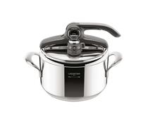 Lagostina Diva - Olla a presión de 5 litros de acero inoxidable, cesta incluida, con fondo Lagofusion® y válvula de 2 presiones, compatible con inducción