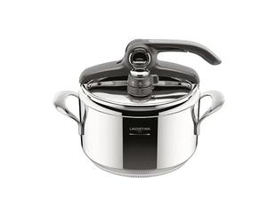Lagostina Diva - Olla a presión de 5 litros de acero inoxidable, cesta incluida, con fondo Lagofusion® y válvula de 2 presiones, compatible con inducción