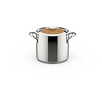 Lagostina Emoción Pastera Tapa con inserto de cerezo, apta para inducción, acero inoxidable 18/10 y madera, diámetro 20 cm 11204020520