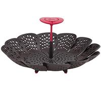 Lagostina Ingenio Smart - Cesta de vapor con solapas, de plástico, negro y rojo