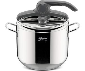 Lagostina Irradial Control Lagoeasy'UP Olla a Presión 7 L en Acero Inoxidable 18/10 Ø 22 cm, Olla Inducción y Gas, Apertura Fácil de la Tapa, Base de Triple Capa Irradial Plus