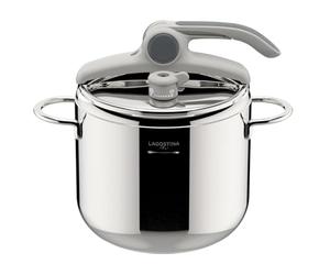LAGOSTINA LAG620Q07 Olla Press Deliciosa, 22 l, 7 l | Con LagoEasy'up, válvula Control, fondo Irradial Plus, acero inoxidable 18/10