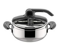 Lagostina Mia Lagoeasy'UP Olla a Presión 3,5 L en Acero Inoxidable 18/10 Ø 22 cm, Olla Inducción y Gas, Apertura Fácil de la Tapa, Base Irradial Plus de 3 capas, Apta para Lavavajillas