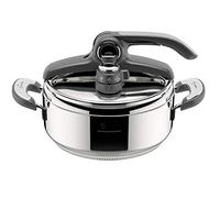 Lagostina Novia Vitamin Lagoeasy'UP Olla a Presión 3,5 L en Acero Inoxidable 18/10 Ø 22 cm, Olla Inducción y Gas, Tapa Inteligente y Apertura Fácil, con Cesta, Ecodose y Recetario