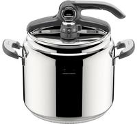 Lagostina Novia Vitamin Lagoeasy'UP Olla a Presión 9 L en Acero Inoxidable 18/10 Ø 24 cm, Olla Inducción y Gas, Tapa inteligente y Apertura fácil, con Cesta, Ecodose y Recetario