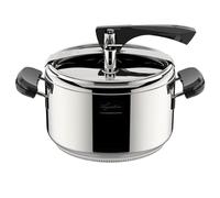 Lagostina Olla a presión La Classica Lagofusion, olla a presión Ø 22 cm, capacidad 5L, con cesta, recetario y Ecodose, asas de baquelita, válvula de peso y fondo Lagofusion