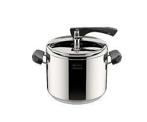 Lagostina - Olla a presión La Classica Lagofusion, olla a presión Ø 22 cm, capacidad 7L, con cesta, libro de recetas y ecodosis, asas de baquelita, válvula de peso y fondo Lagofusion