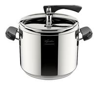 Lagostina - Olla a presión La Classica Lagofusion, olla a presión Ø 26 cm, capacidad 12 L, con cesta, receta y ecodosis, asas de baquelita, válvula de peso y fondo Lagofusion