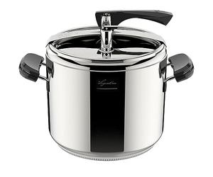 Lagostina - Olla a presión La Classica Lagofusion, olla a presión Ø 26 cm, capacidad 12 L, con cesta, receta y ecodosis, asas de baquelita, válvula de peso y fondo Lagofusion
