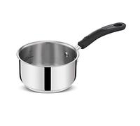 Lagostina Práctica cacerola de acero 18/10 con mango largo de silicona, olla para inducción, gas y horno hasta 210°, 14 cm