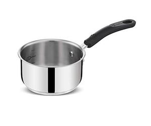 Lagostina Práctica cacerola de acero 18/10 con mango largo de silicona, olla para inducción, gas y horno hasta 210°, 16 cm