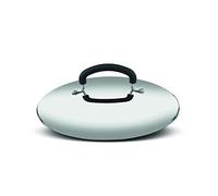 Lagostina Práctica tapa de acero inoxidable 18/10, gris y negro, diámetro 26 cm