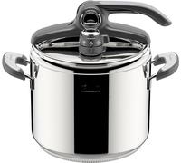 Lagostina Salvaspazio 3 Cacerolas de Acero Inoxidable 18/10 + Mango Negro Extraíble, 4 Piezas, de Inducción, Gas y Horno Ø 16, 18 y 20 cm, Apilable y fácil de almacenar, Fondo de 3 Capas