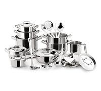 Lagostina Sfiziosa Batería De Cocina Con 24 Piezas, Acero Inoxidable, Plateado