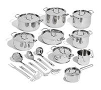 Lagostina Batería de cocina Sfiziosa – 24 piezas, acero inoxidable, plateado