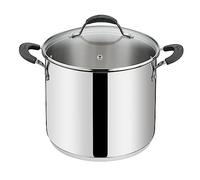 Lagostina Tempra Acero Olla y Tapa, Olla Ø 18 cm de Acero Inoxidable 18/10 + Tapa de Cristal, con Fondo Lagotherm y Manicura de Silicona
