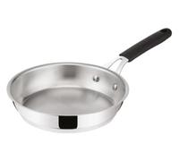 Lagostina Tempra Acero Sartén Ø 24 de Acero Inoxidable 18/10 con Fondo Lagotherm y Mango Ergonómico de Silicona, Sartén para inducción, gas y horno