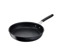 Lagostina Tempra, Sartén de 24 cm con revestimiento antiadherente de titanio antiarañazos y fondo de acero inoxidable, mango remachado de acero y silicona, para todas las fuentes de calor, incluida la