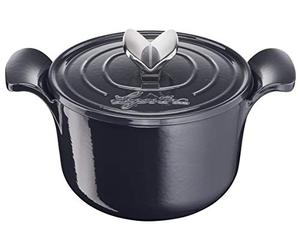 Lagostina Tradizione Cazuela de Hierro Fundido Esmaltado para Cocciones Largas Ø 18 cm, Cocotte Inducción, Gas y Horno hasta 220 °C, Olla para Guisar y Cocinar a Fuego Lento con Tapa de Condensación