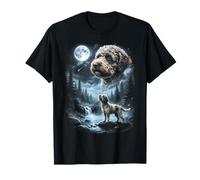 Lagotto Romagnolo Aullando a la Luna, Perro Retro de los 90 Camiseta