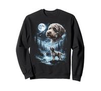 Lagotto Romagnolo Aullando a la Luna, Perro Retro de los 90 Sudadera