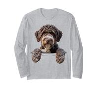 Lagotto Romagnolo, Divertido Perro trufado Italiano Que se asoma Manga Larga