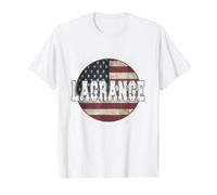 LaGrange Georgia, Bandera Americana Vintage Camiseta gráfica económica, Hombre, Blanco, S