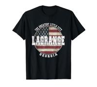 LaGrange Georgia, Bandera Americana Vintage Camiseta gráfica económica, Hombre, Negro, L