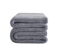 L'AGRATY Manta Pesada de Punto - 60 x 80 Pulgadas, 15 Libras, Manta Pesada de Punto Grueso para Adultos, Manta Trenzada de Ganchillo Grueso, Manta Decorativa de Punto Trenzado, sin Cuentas, Peso