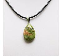Lágrima Gota De Agua Ópalo Roca Cuarzo Natural Cristal Curación Chakra Piedra Colgante Collar Joyería,unakita