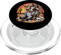Lágrimas de mis Enemigos Funny Raccoon Western Sunset Art PopSockets PopGrip para MagSafe