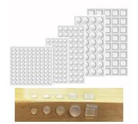 Lagrimas Silicona, 272 pcs Topes Adhesivos Transparentes, Gotas Silicona Adhesivas, Almohadilla Autoadhesiva,Pies de Goma Topes de Puerta para Vidrio,Puertas,Gabinetes Cajones y Protectores de Muebles